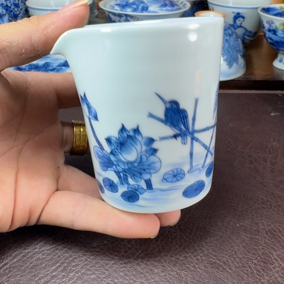 今***寒瓷片当代景德镇陶瓷手绘茶具