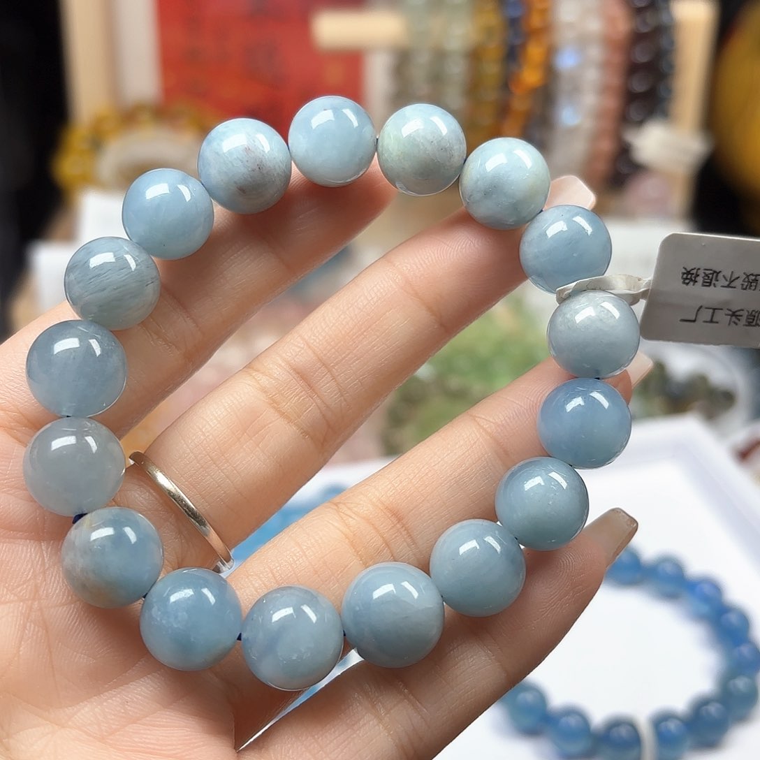 水晶手链未镶嵌海蓝宝12