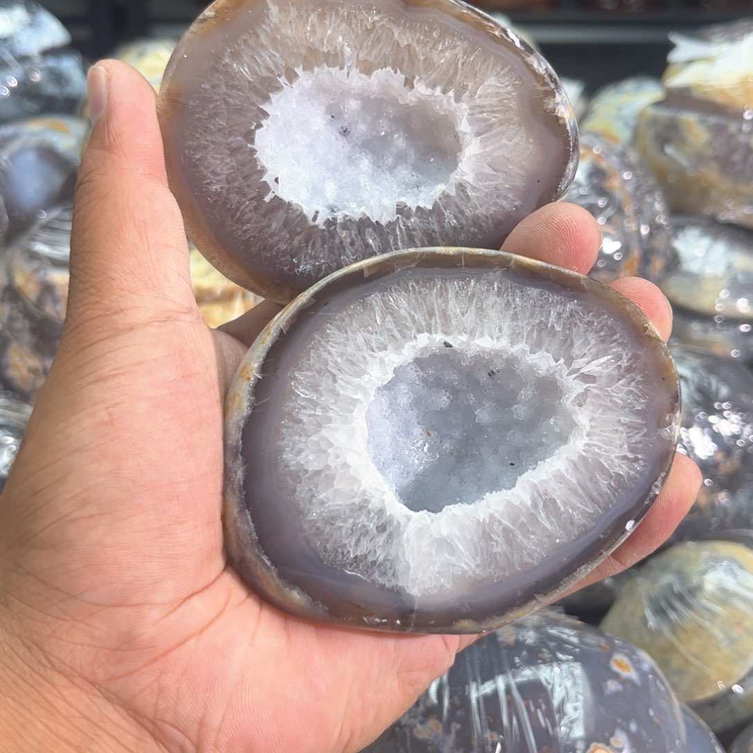 紫晶摆件未镶嵌聚宝盆