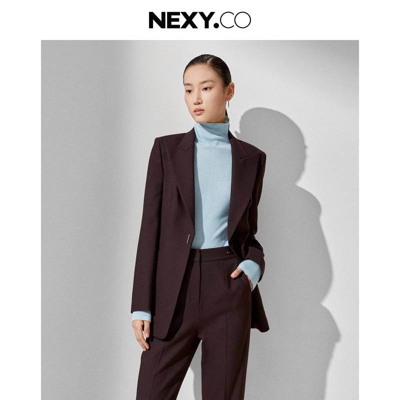 NEXY.CO/奈蔻|羊毛|西装|外套|职业智美|气质百搭|XA01498A7