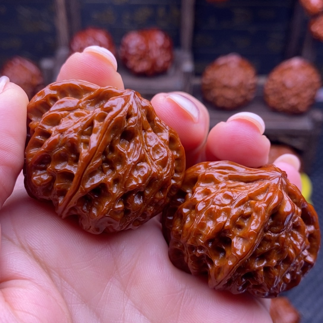 吊坠文玩核桃水晶四棱