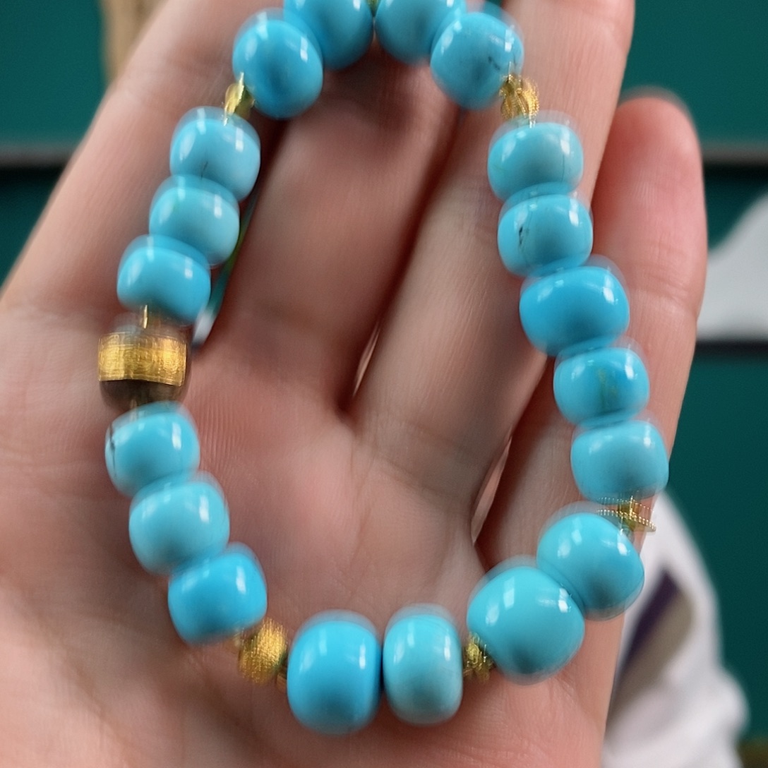 绿松石珠宝奇石18K金镶嵌