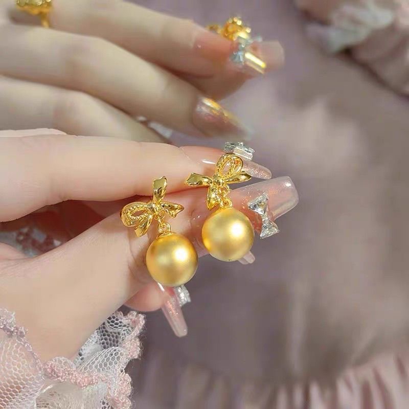 【鑫泰福缘】DIY-蝴蝶结转运珠耳钉.