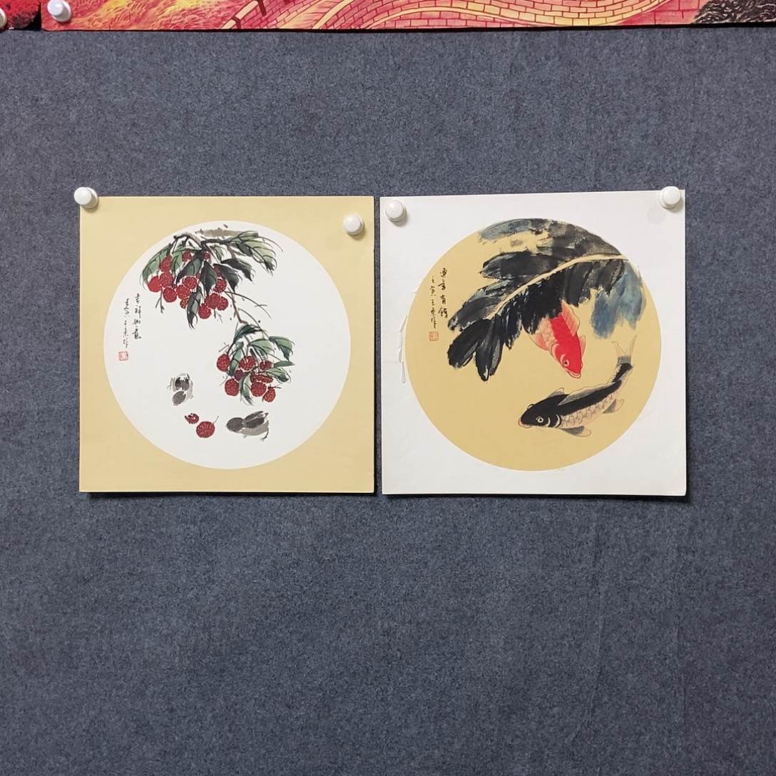 国画卡纸两幅花鸟50✖️50