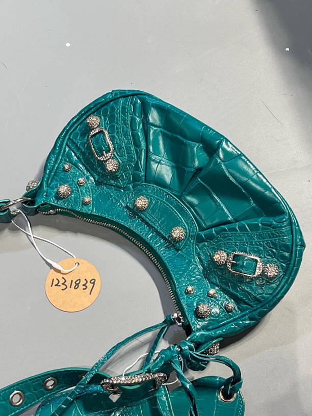 95新 Balenciaga/巴黎世家 夏七中古/绿色机车包单肩包/1231839