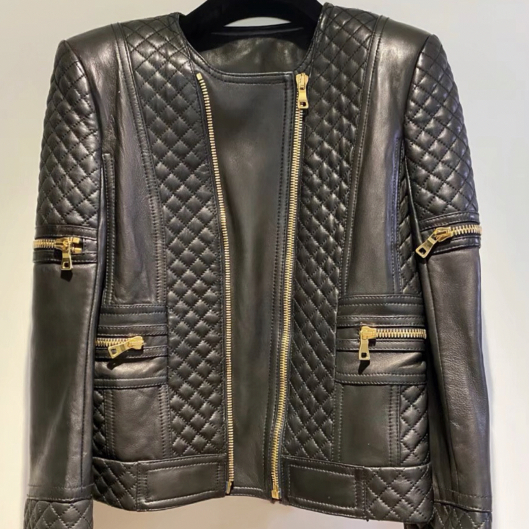 99新 BALMAIN/巴尔曼 HZ二手奢侈品Balmain巴尔曼金典皮衣