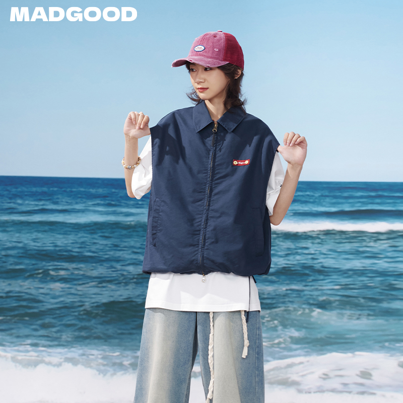 madgood马得工地日系斜纹面料工艺微宽肩工装马甲MDGDMJ252319