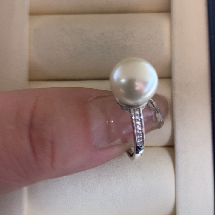 银S925镶嵌戒指海水珍珠