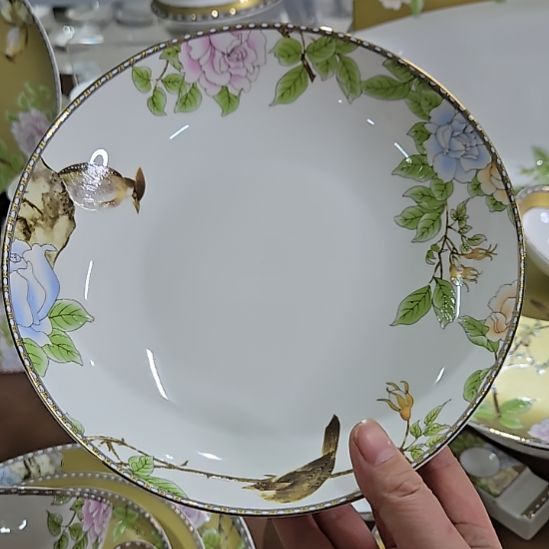 瓷片微瑕琴瑟和鸣8寸4个深盘66666