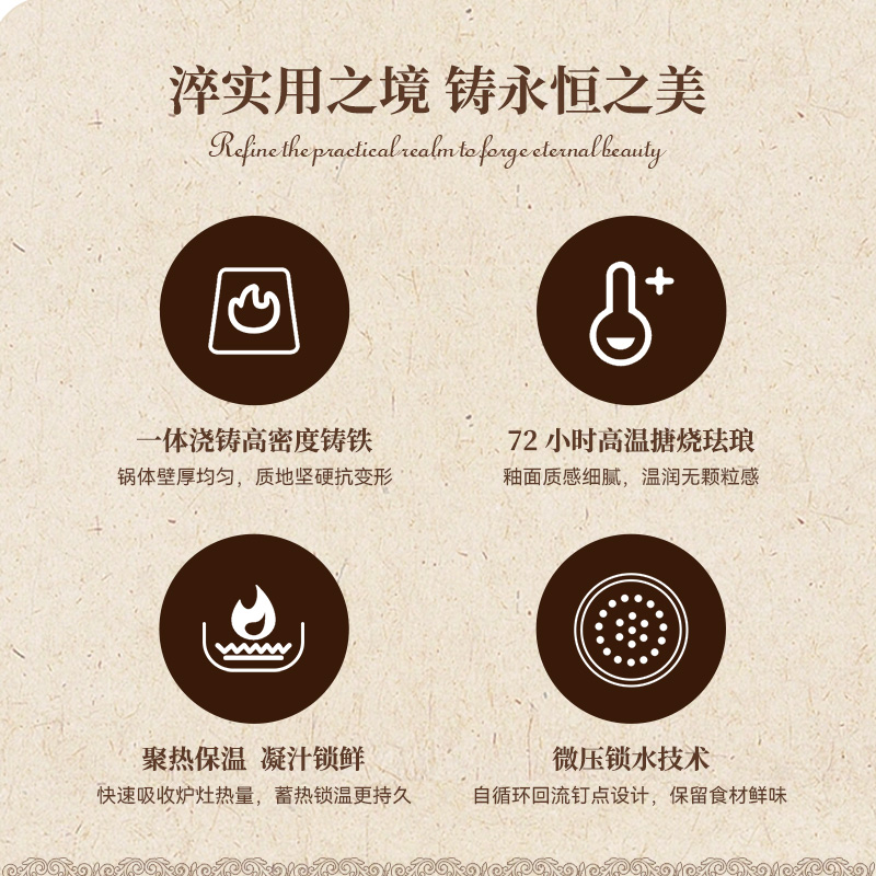 Fanersai冬季珐琅锅铸铁平底锅炒锅炖汤锅煮锅新婚圣诞节乔迁礼物