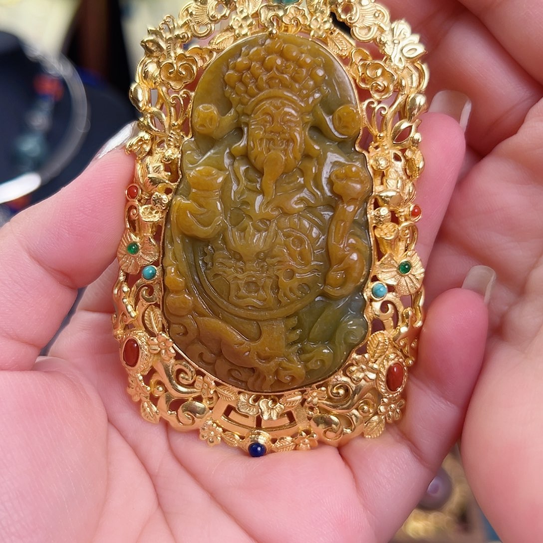 翡翠银S925镶嵌颈饰国风