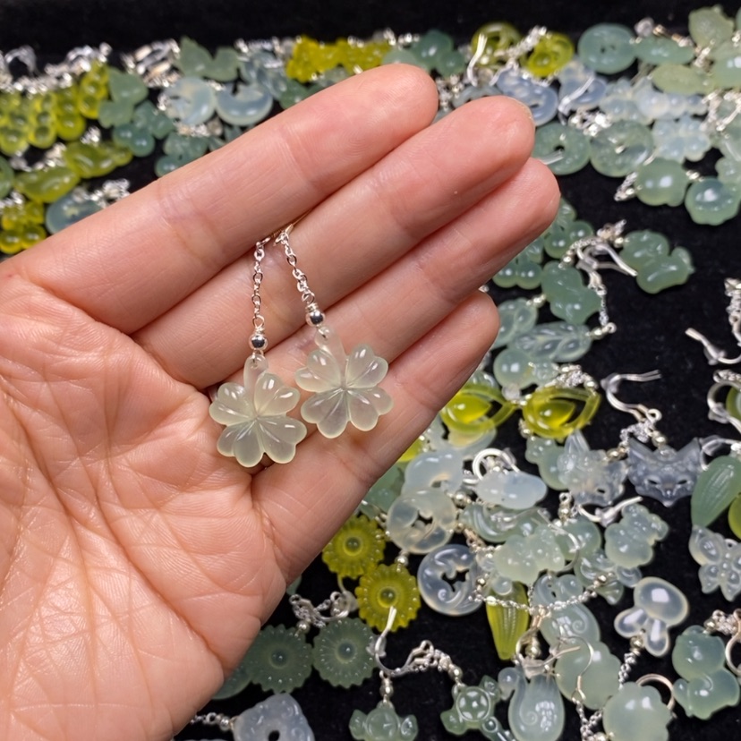 【闪购商品】蛇纹石玉未镶嵌挂件耳饰耳环项链