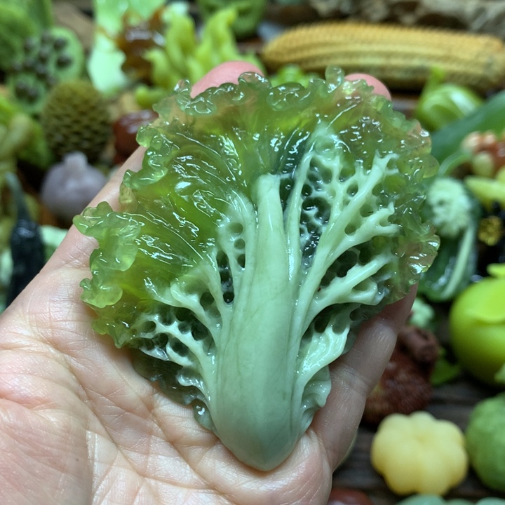 蛇纹石玉手把件未镶嵌