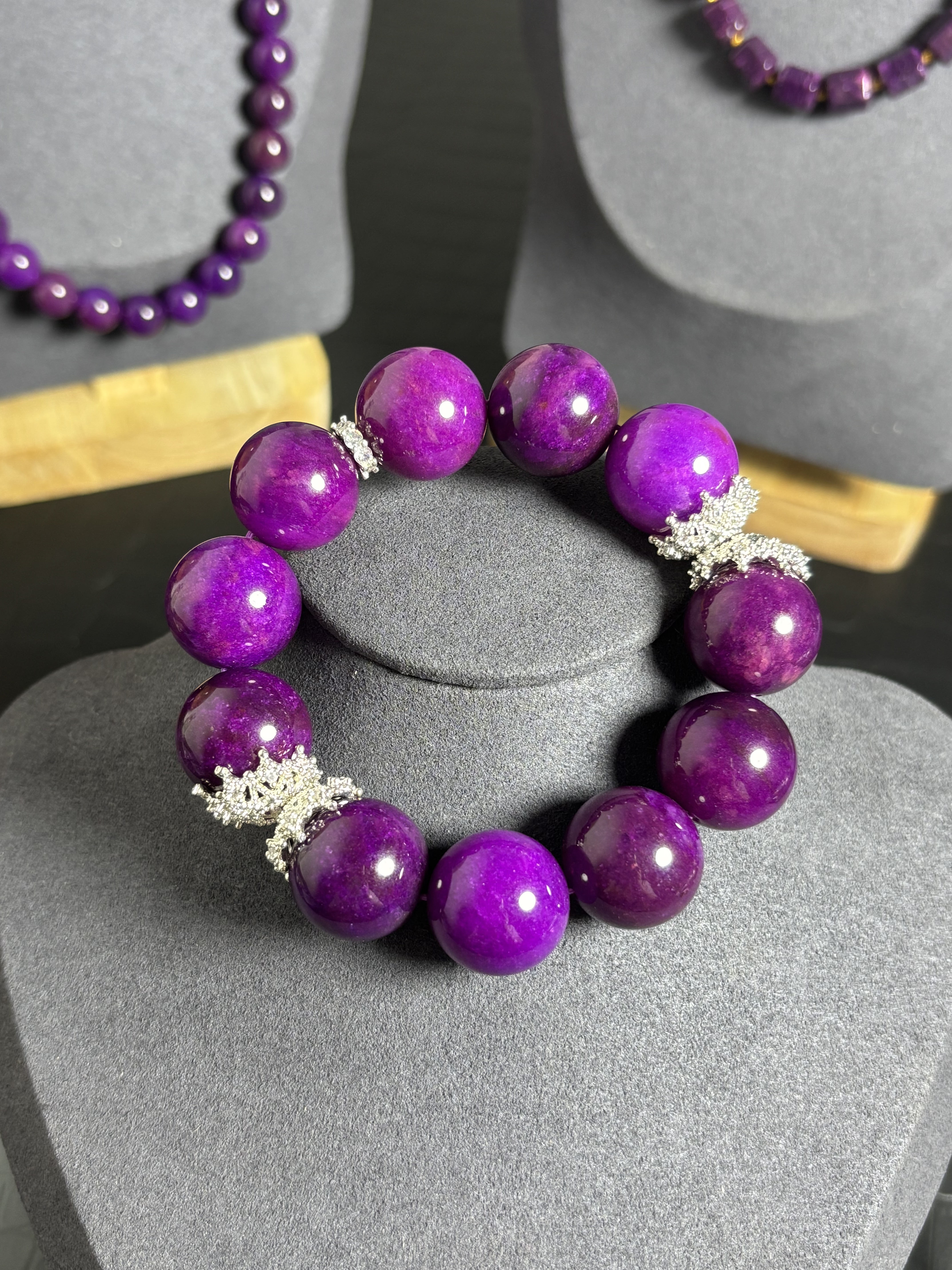 【舒紫阁】南非老矿料圆珠个人创意手串多样性发其一A13