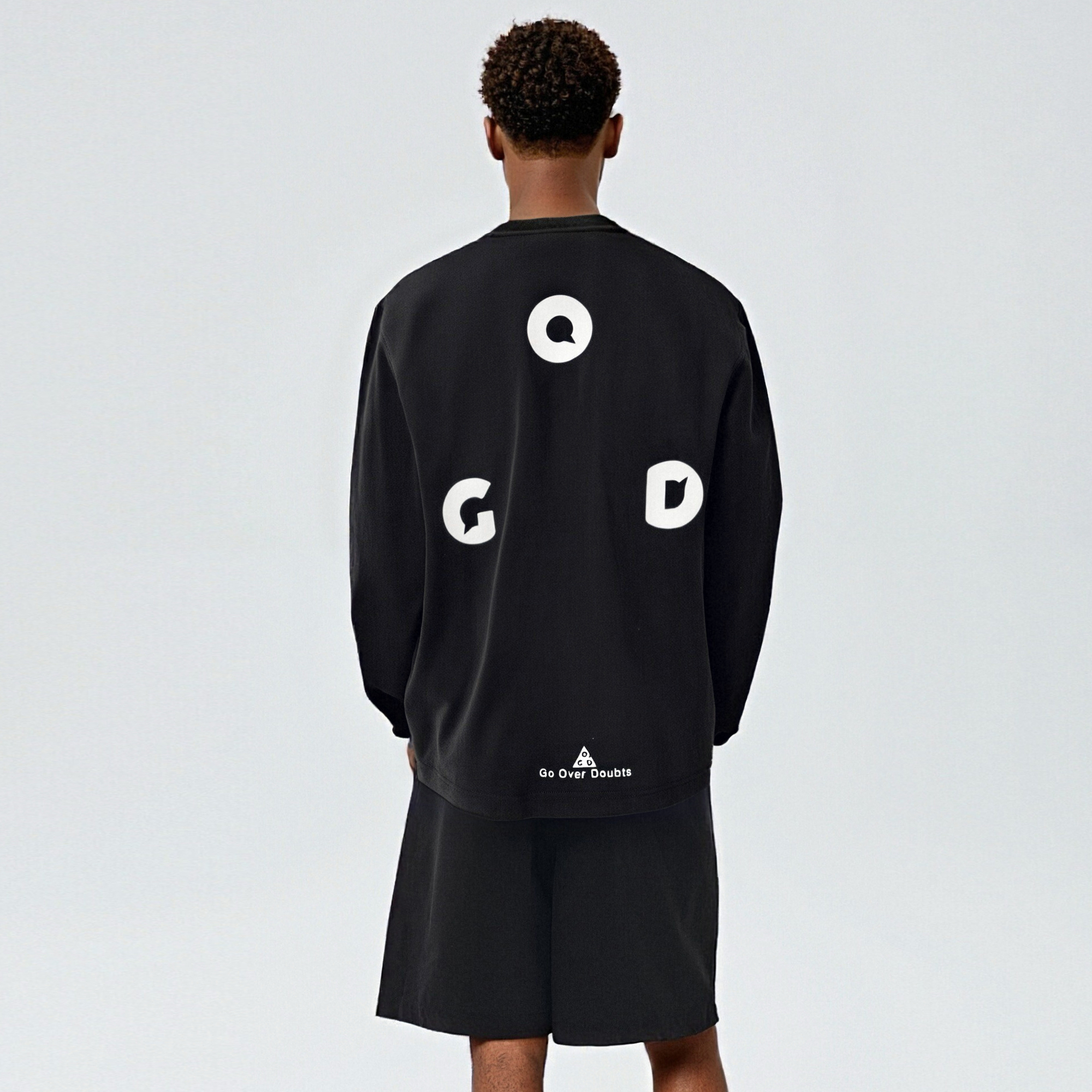 bdpowerup速干长袖男秋季宽松圆领情侣装简约休闲纯棉打底t恤男