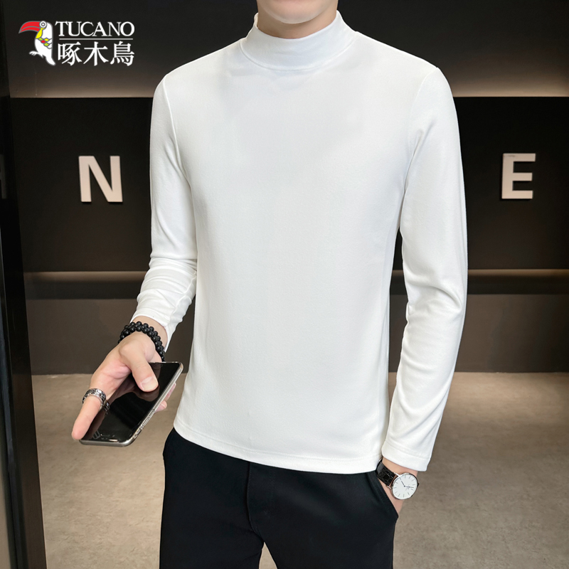 TUCANO/啄木鳥2025秋季新款德绒长袖T恤男圆领套头纯色打底衫2525