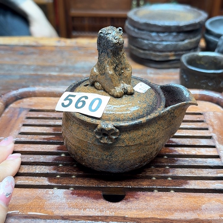 纯手工制作粗陶茶具