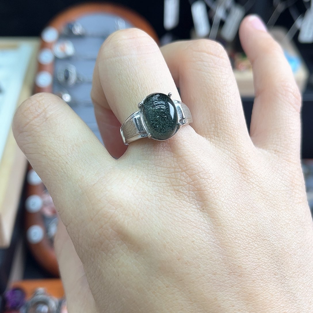 水晶戒指银S925镶嵌小*