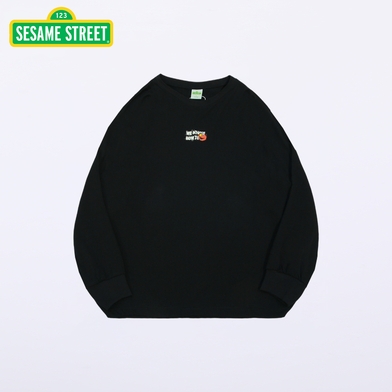 芝麻街SESAME STREET男女运动休闲套头印花圆领宽松成人情侣卫衣