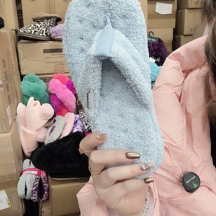 毛绒蓝色毛巾棉37码