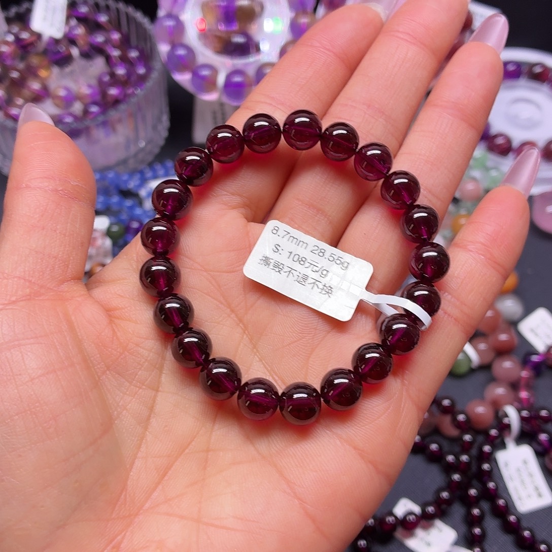 石榴石（紫牙乌）手链未镶嵌手链