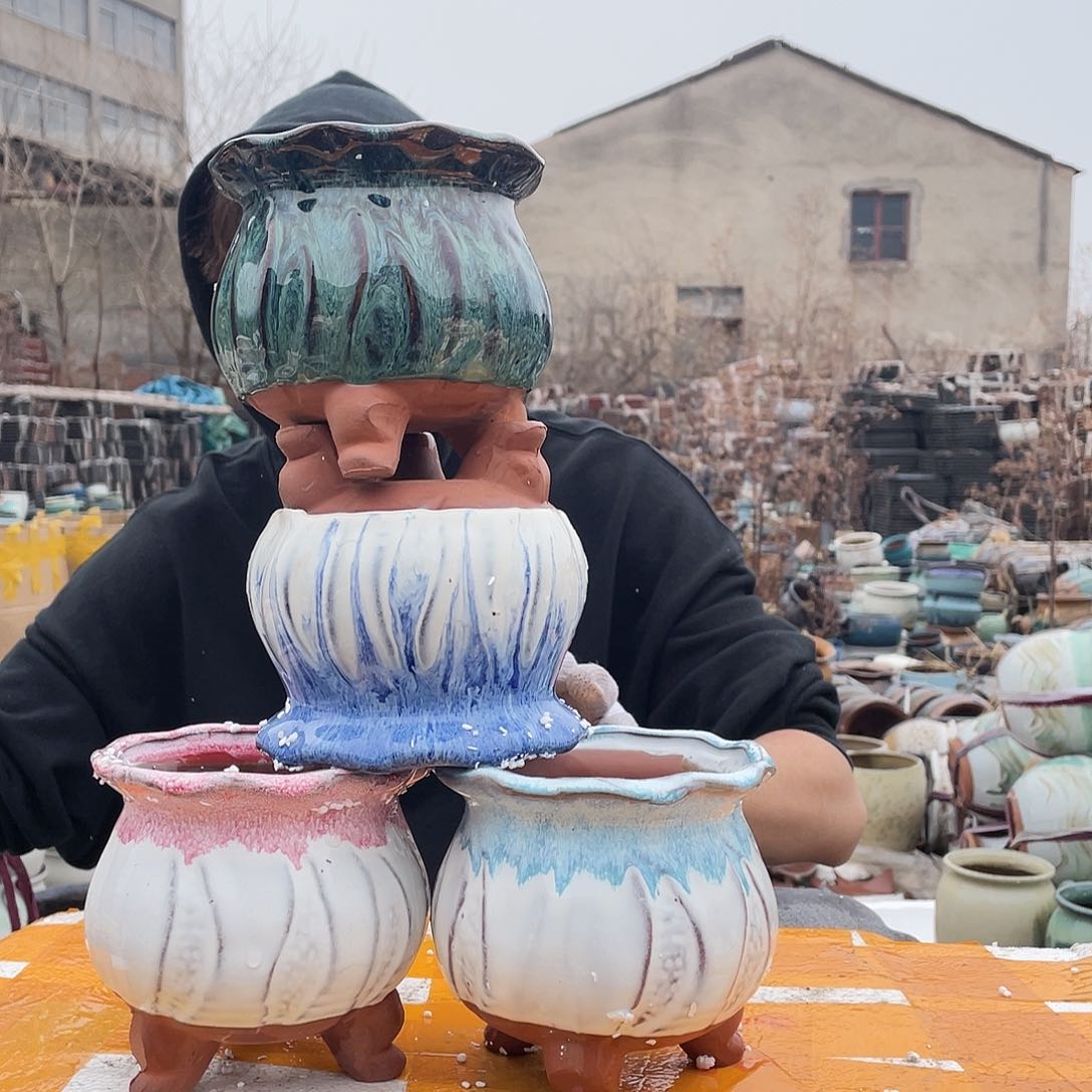 红陶宜兴紫砂花盆