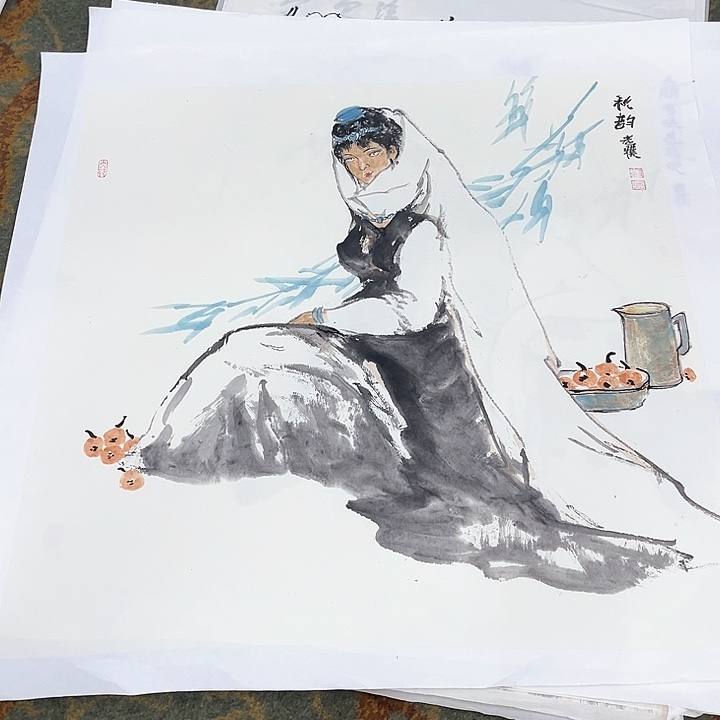 国画人****涂四尺斗方濮磊