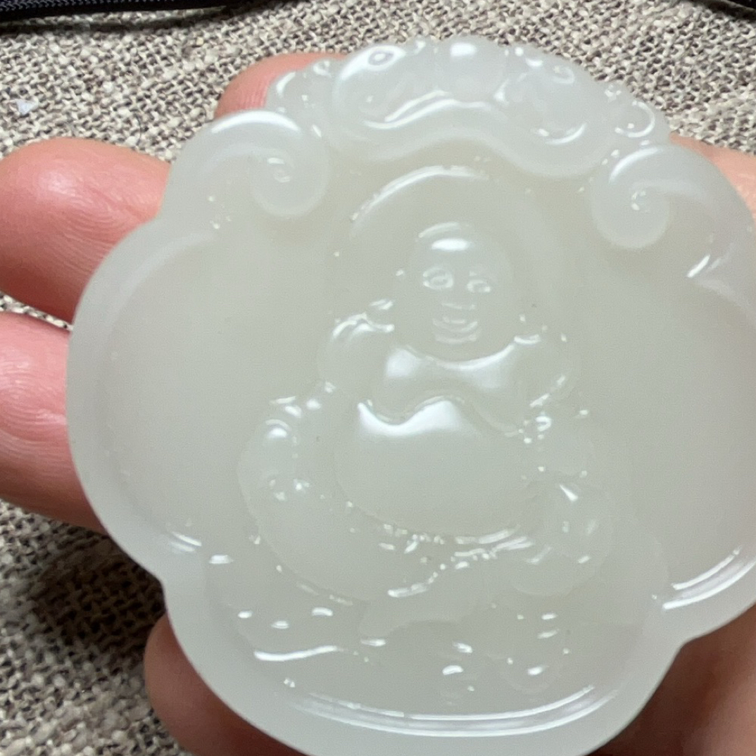 新疆料圆牌正装佛公