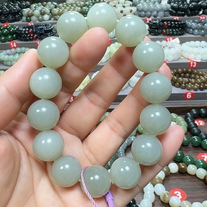 未镶嵌手链和田玉新疆且末蓝卡16