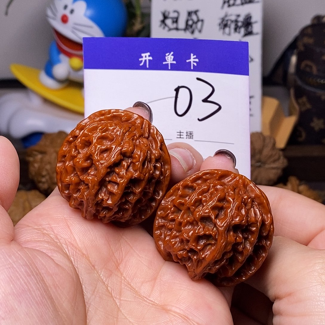 桃核吊坠文玩核桃苹果园39做旧n