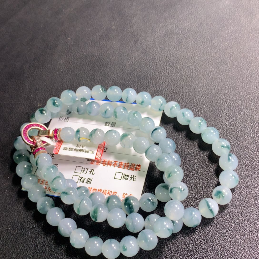 翡翠未镶嵌颈饰项链