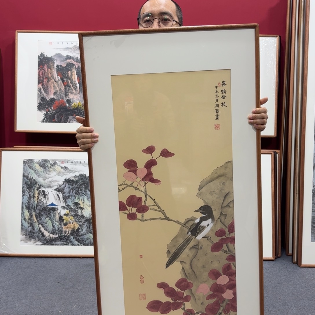 国画带框绘画120/60尺寸