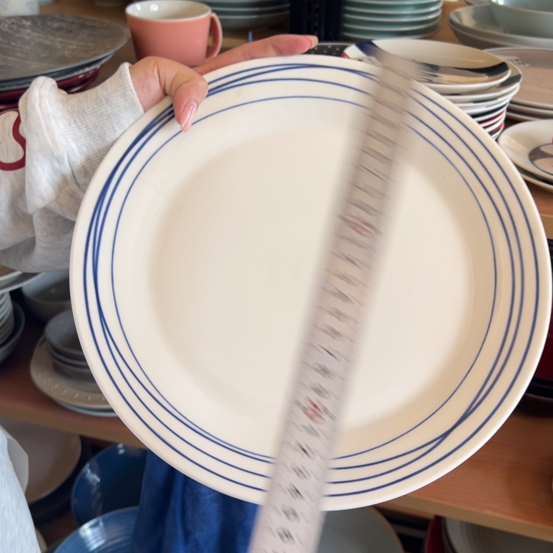 新骨瓷076微瑕太平洋蓝线条 11.25寸大菜盘