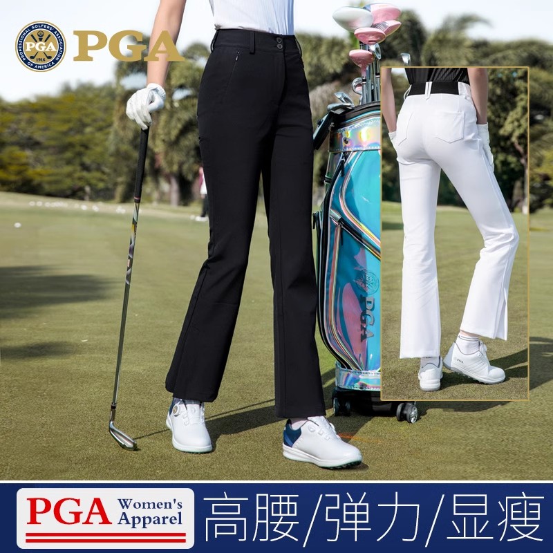 美国PGA新款高尔夫服装女款春夏喇叭长裤polo上衣T恤衣服修身短袖