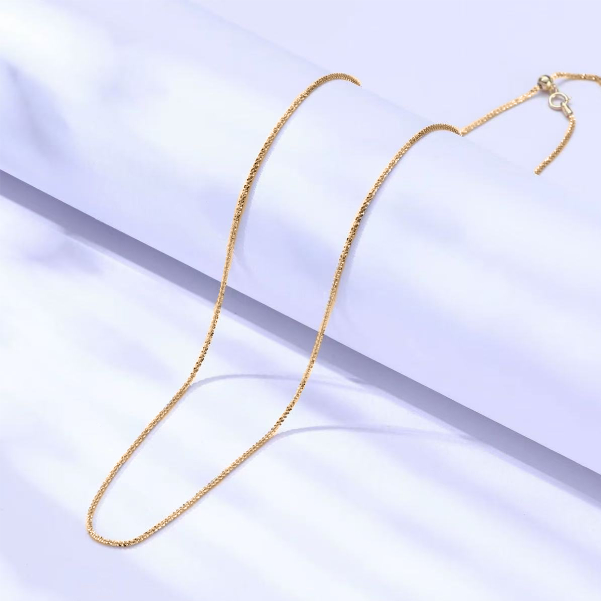 18K金50CM黄色雪花爆闪项链HNZ14709