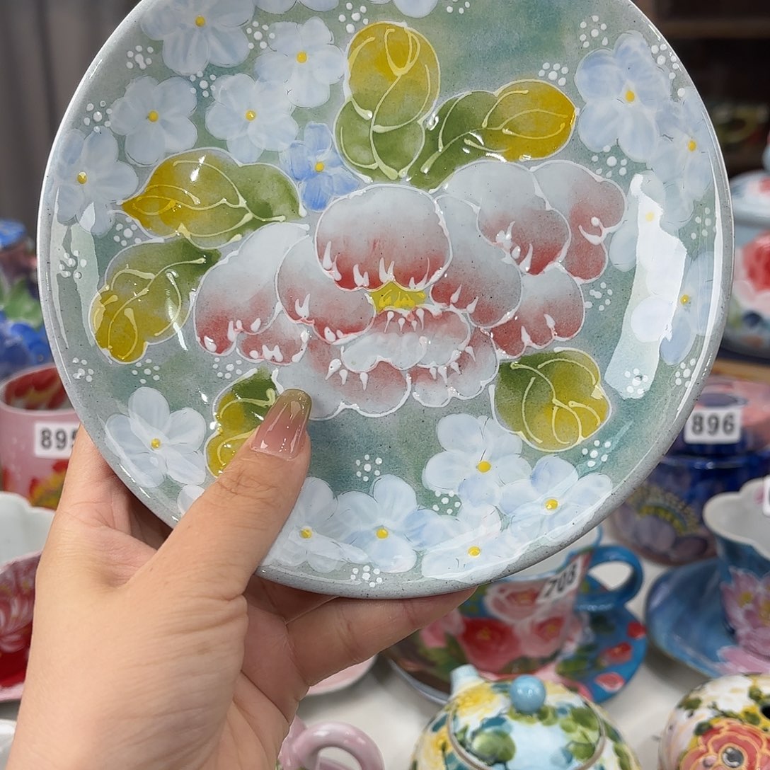 瓷片景德镇手绘高温釉下彩陶瓷茶具