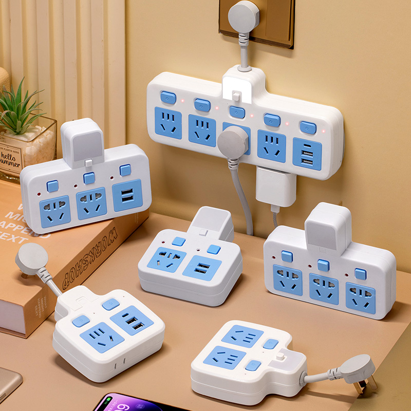 公正午正品纯铜插座带USB夜灯无线转换器一转多位插孔插板接线板