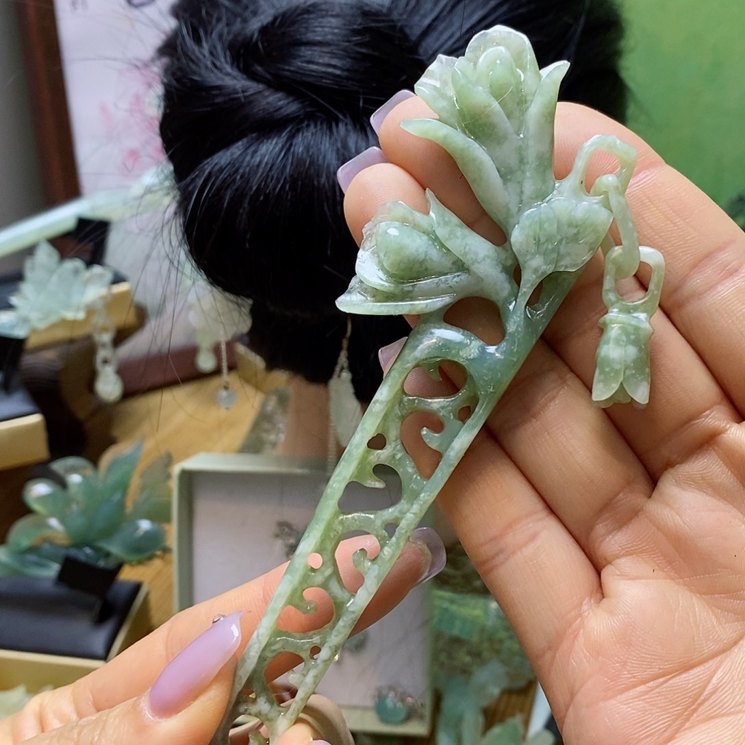 蛇纹石玉发簪未镶嵌