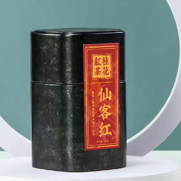 喜物茶事 仙客红桂花红茶50克散茶罐装红茶