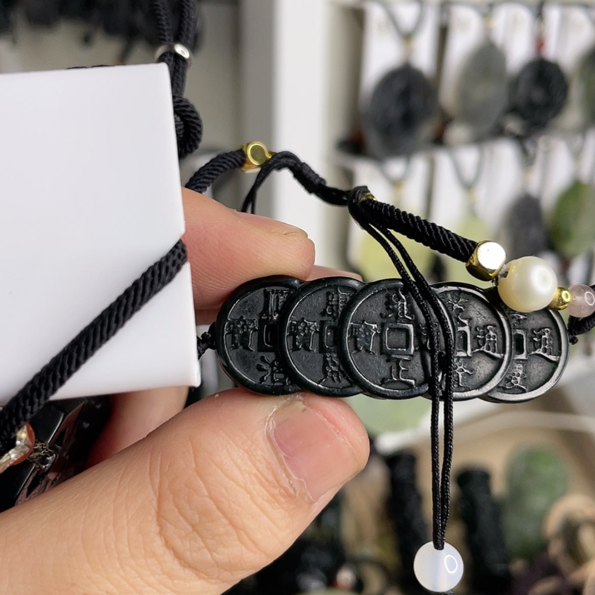 【闪购商品】岫玉颈饰未镶嵌奔***子五帝钱