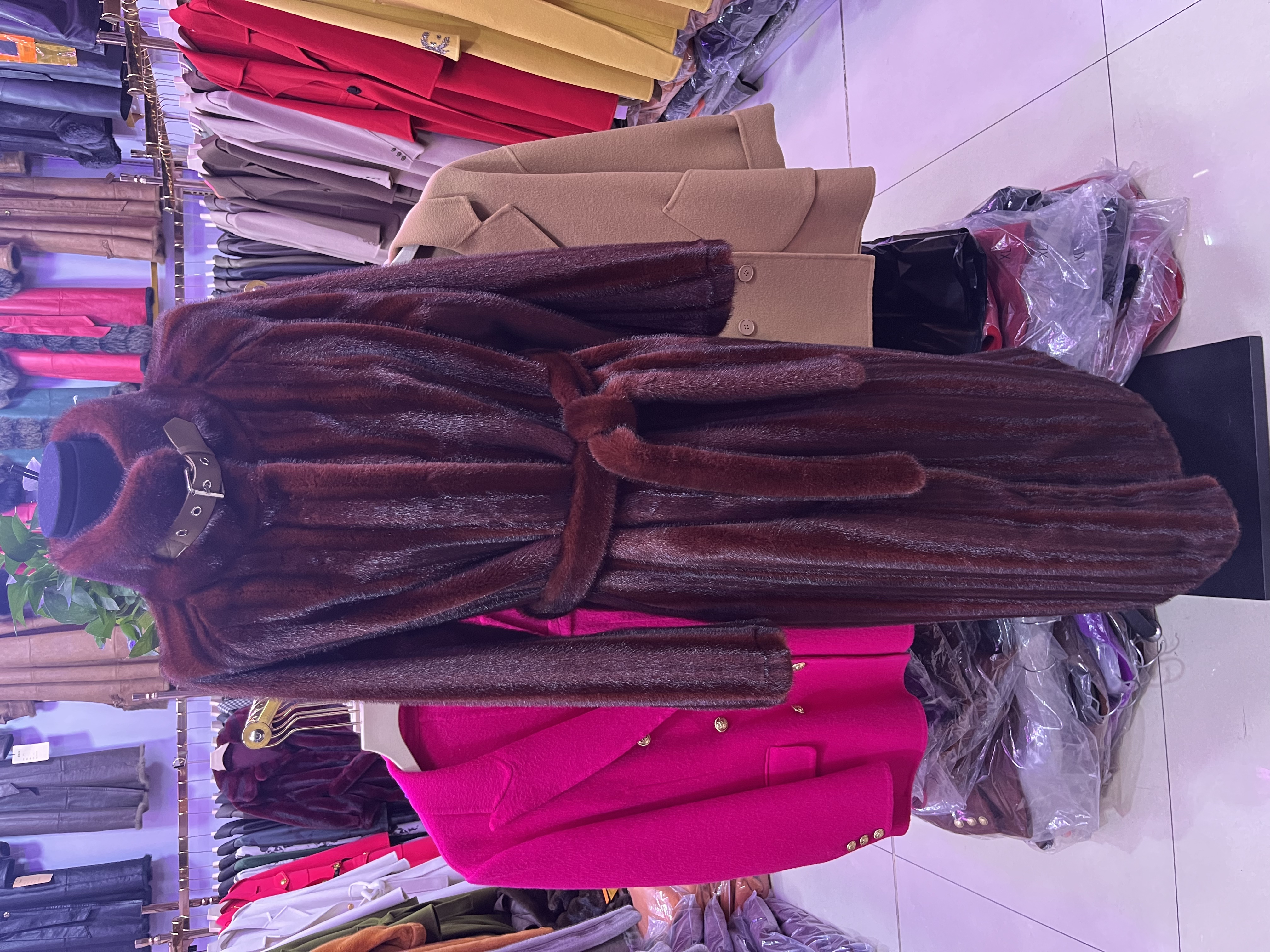 人造皮草 长款贵气环保皮草冬季厚实