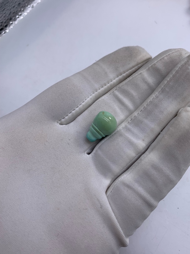 原矿绿松石水波纹三通