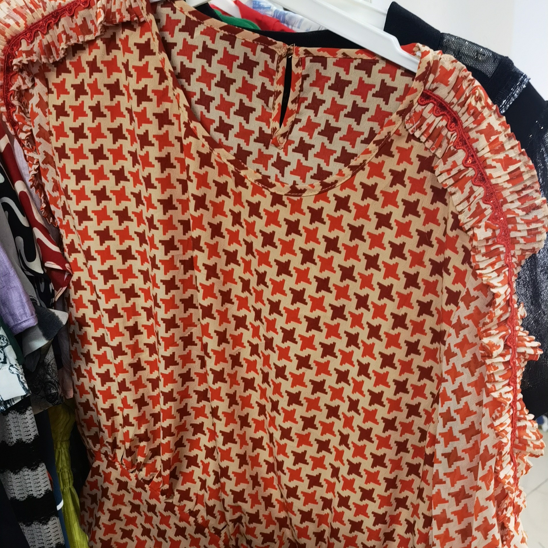 [H8F娟子优选]A-1652长袖镂空气质夏季休闲迷彩印花豹纹