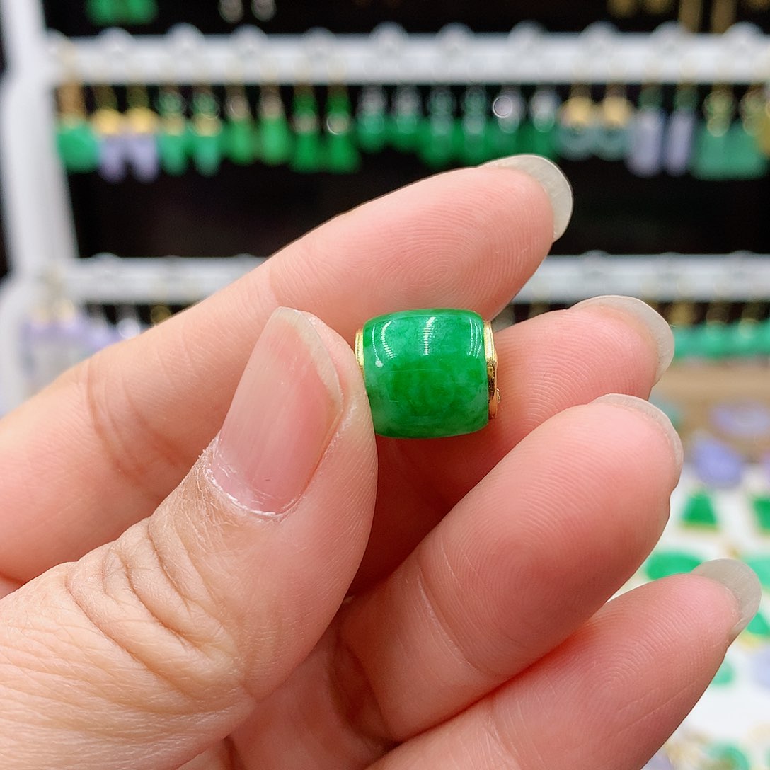 翡翠套链18K金镶嵌广****兰