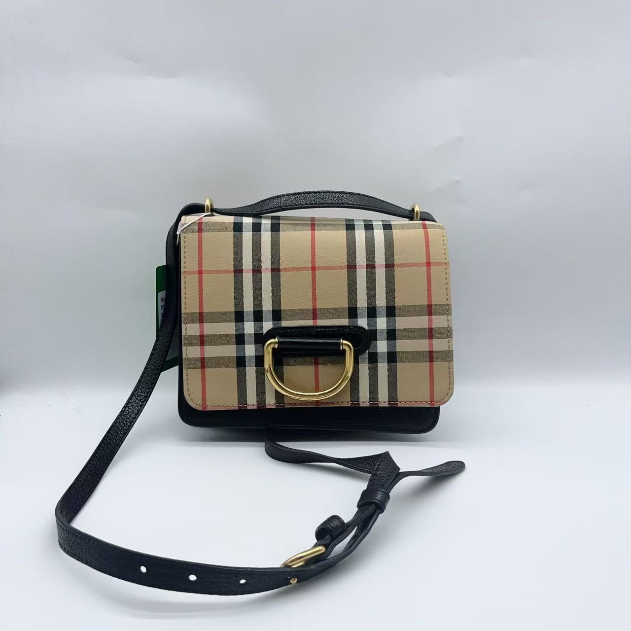 95新 BURBERRY/博柏利 格纹斜挎包 1379 8096