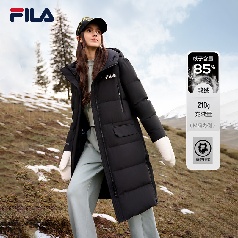 Fila/斐乐新年时尚女款正品中长款运动羽绒服加厚保暖F11W449906F