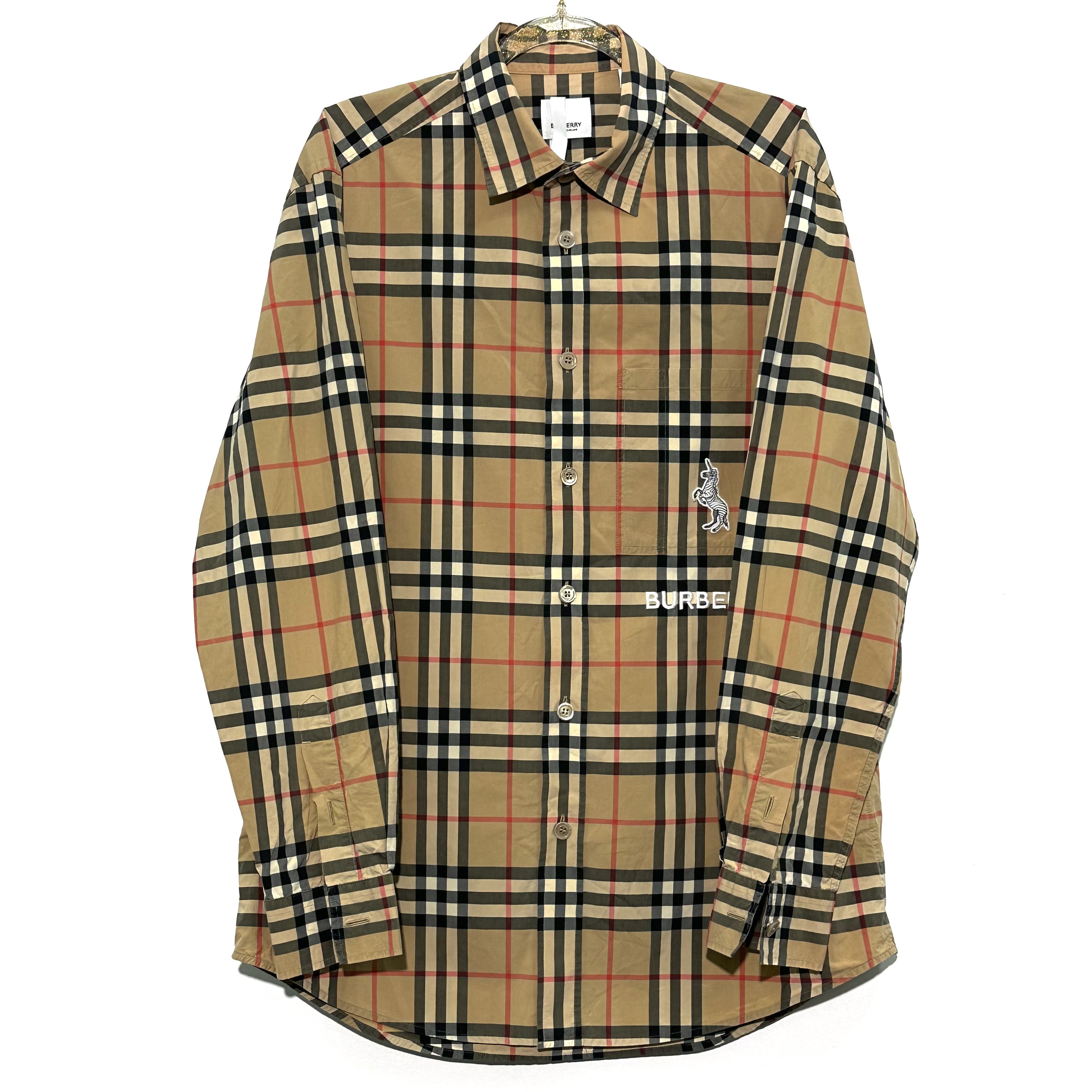 95新 BURBERRY/博柏利 M码 经典格纹衬衫 0596