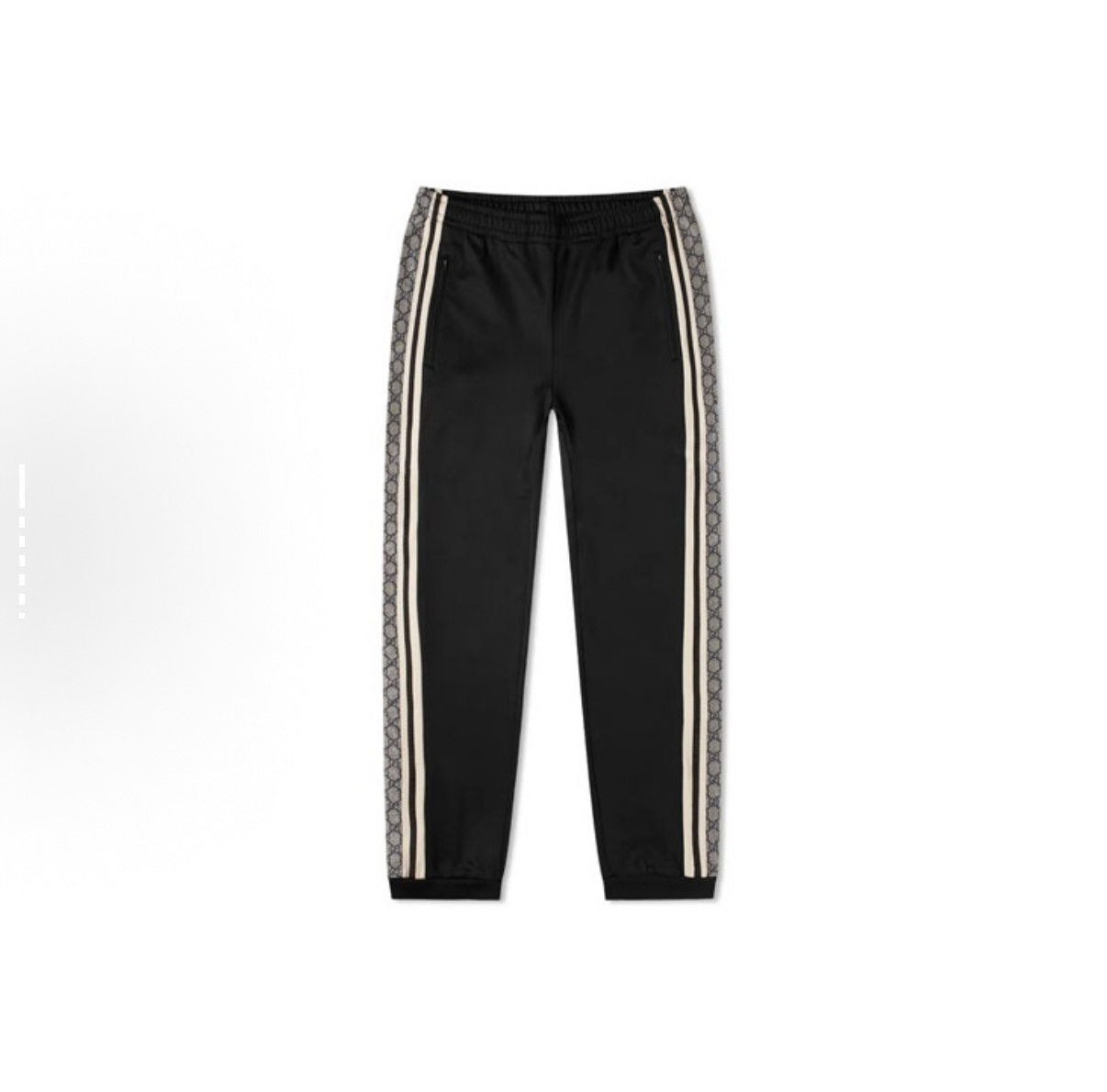 99新 GUCCI/古驰 黑色侧边蛇纹logo卫裤/尺码L/编号7563