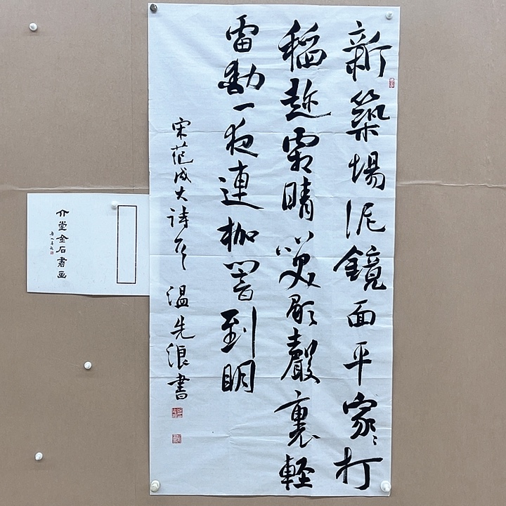书法温先浪68*138㎝湖南   军旅书法