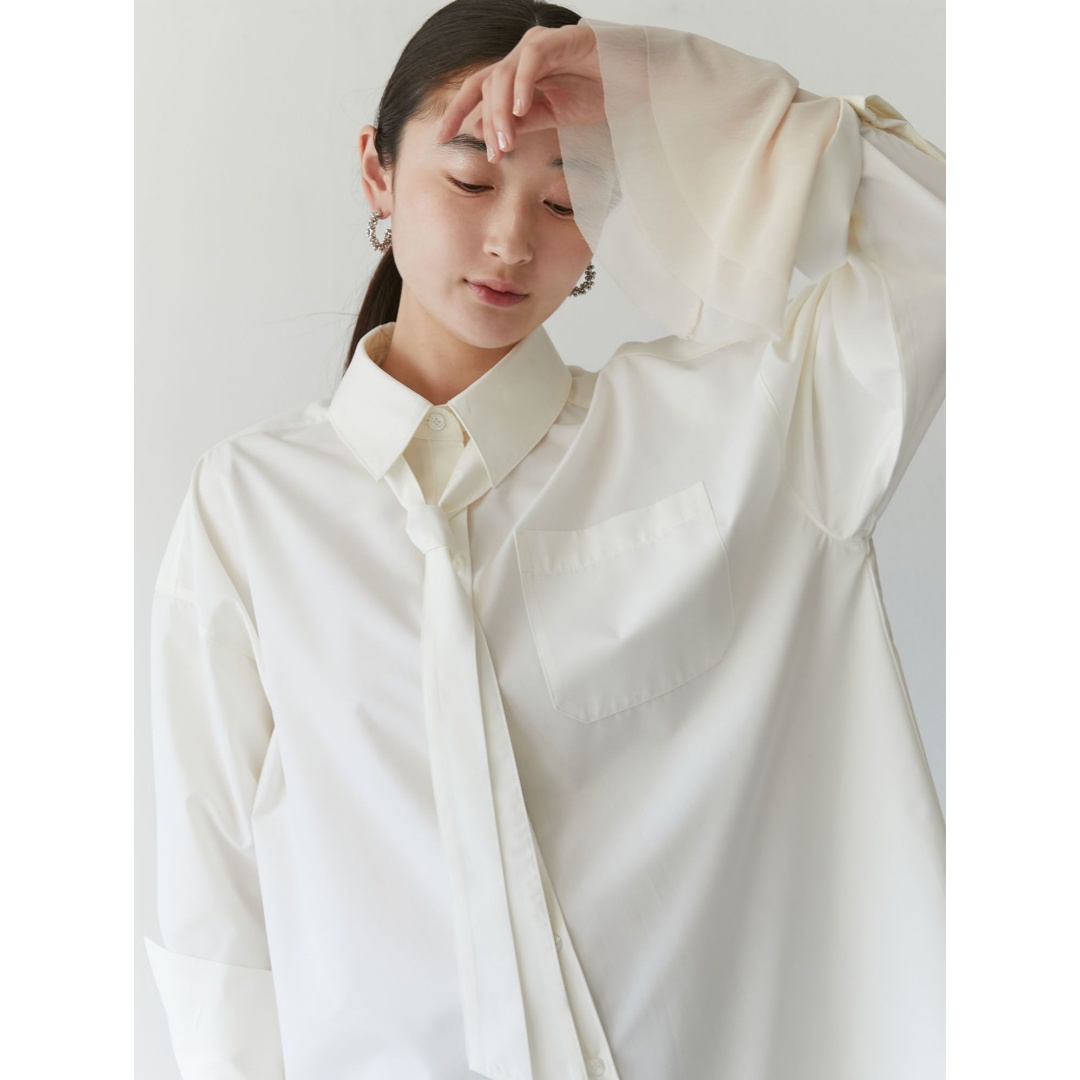 【MonTendre】 秋季画报款 L 百搭2way领结设计衬衫连衣裙女